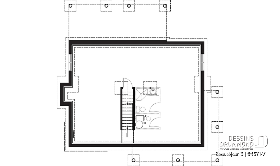 Sous-sol aménageable - Maison de campagne, 3 chambres, grand îlot, garde-manger, foyer, cuisine extérieure sur terrasse abritée - Beauséjour 3