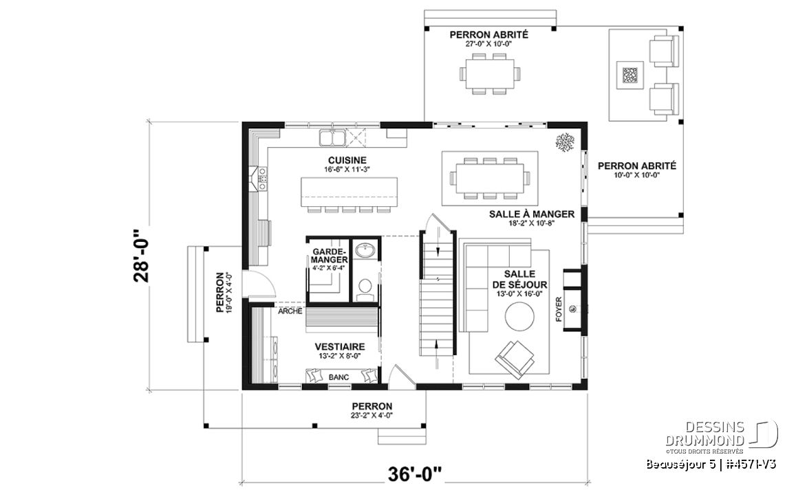 Rez-de-chaussée - Farmhouse avec sous-sol fini (optionnel $), 2 à 5 chambres et 2 salles de séjour, parfaite pour familles - Beauséjour 5