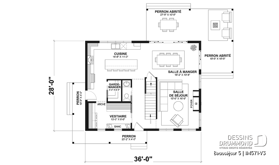 Rez-de-chaussée - Farmhouse avec sous-sol fini (optionnel $), 2 à 5 chambres et 2 salles de séjour, parfaite pour familles - Beauséjour 5
