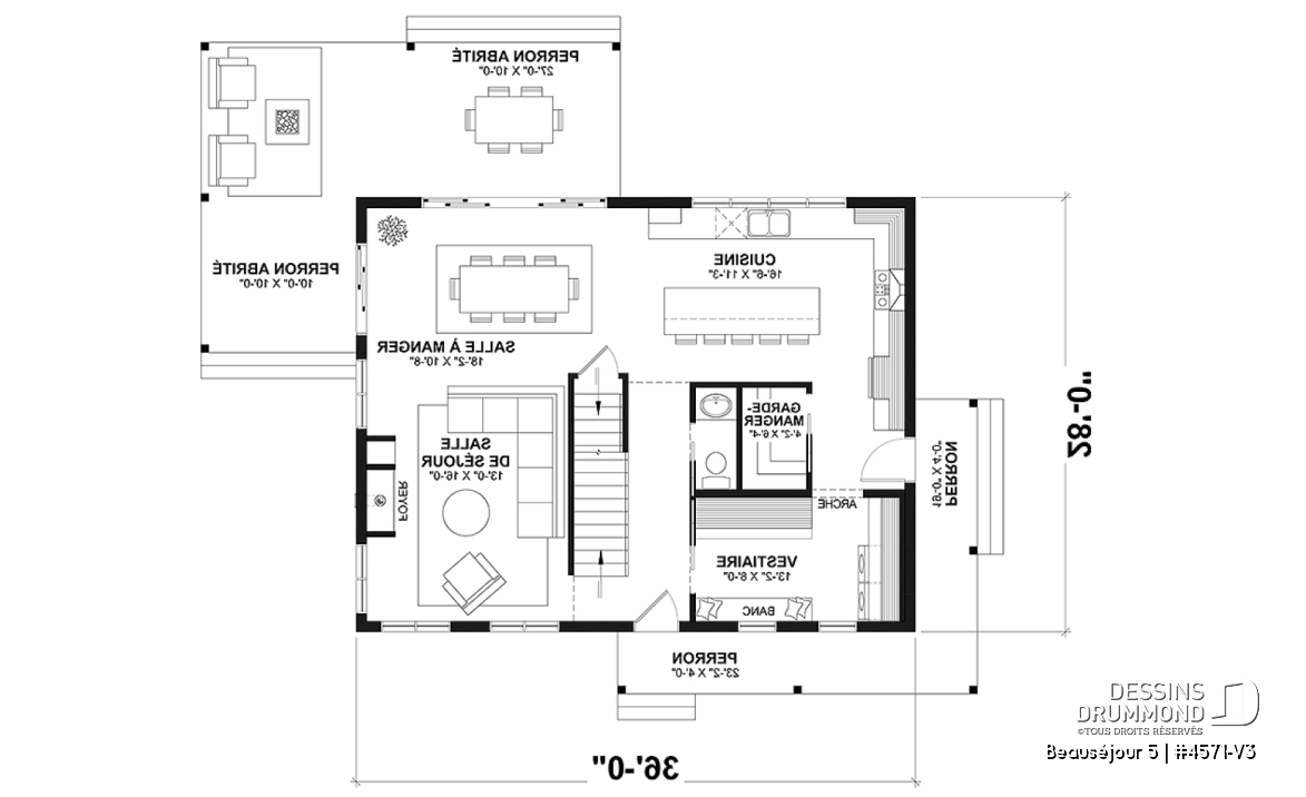 Rez-de-chaussée - Farmhouse avec sous-sol fini (optionnel $), 2 à 5 chambres et 2 salles de séjour, parfaite pour familles - Beauséjour 5
