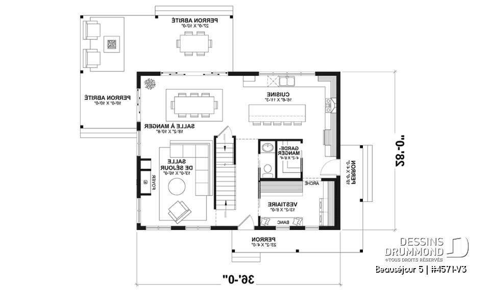 Rez-de-chaussée - Farmhouse avec sous-sol fini (optionnel $), 2 à 5 chambres et 2 salles de séjour, parfaite pour familles - Beauséjour 5