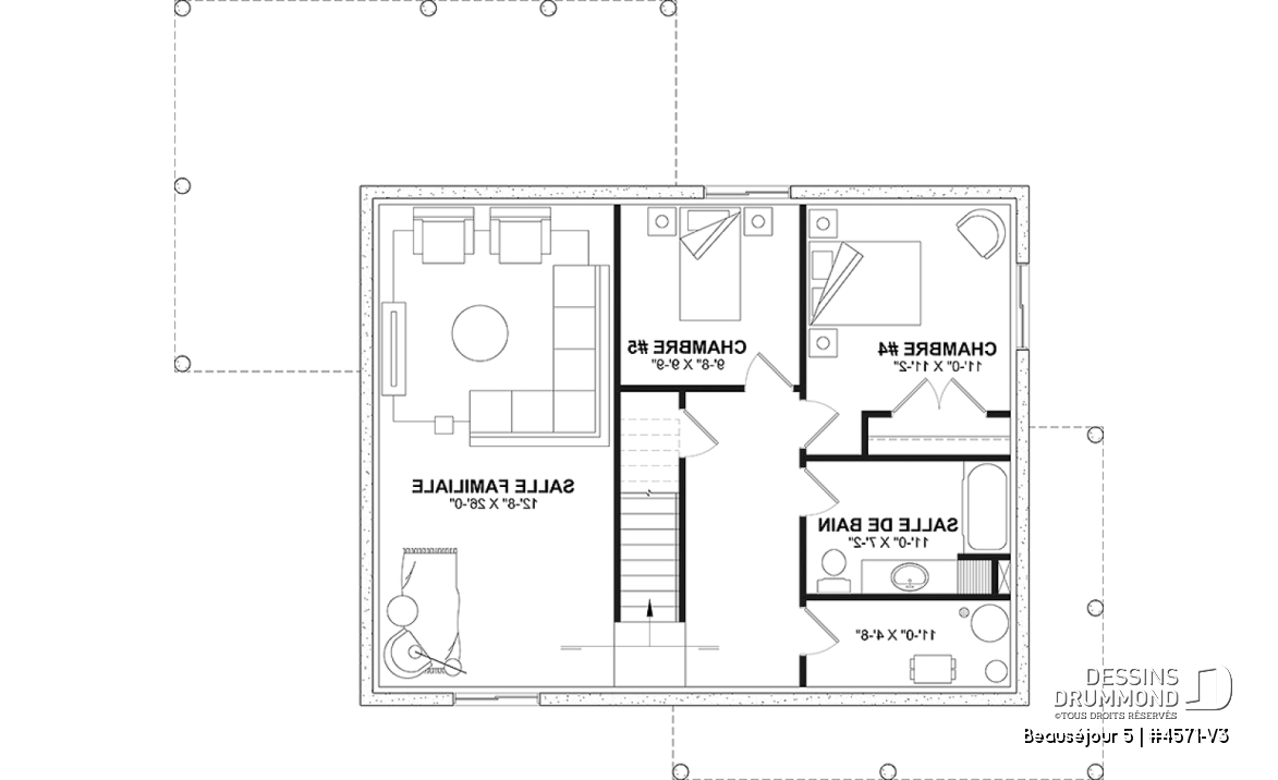 Sous-sol aménagé (Optionel $) - Farmhouse avec sous-sol fini (optionnel $), 2 à 5 chambres et 2 salles de séjour, parfaite pour familles - Beauséjour 5