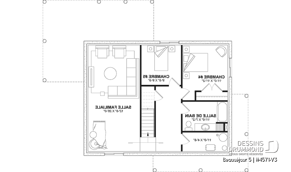 Sous-sol aménagé (Optionel $) - Farmhouse avec sous-sol fini (optionnel $), 2 à 5 chambres et 2 salles de séjour, parfaite pour familles - Beauséjour 5