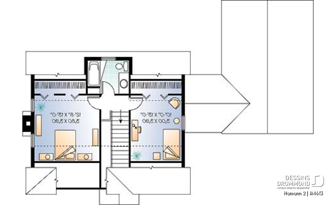Étage - Maison de campagne de 2 chambres + un bureau, garage, salle familiale avec foyer  - Hamann 2