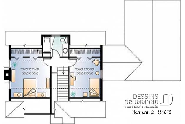 Étage - Maison de campagne de 2 chambres + un bureau, garage, salle familiale avec foyer  - Hamann 2