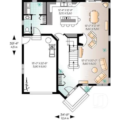 Rez-de-chaussée - Grand walk-in à la ch. des maîtres, foyer au salon, espace ouvert  - Foville