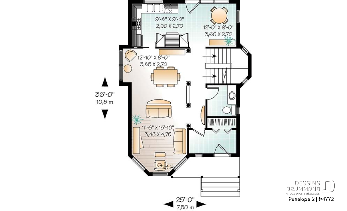 Rez-de-chaussée - Cottage d'inspiration victorienne, 3 chambres avec walk-in, coin déjeuner, espace ouvert - Penelope 2