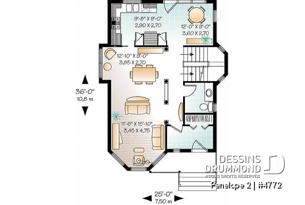Rez-de-chaussée - Cottage d'inspiration victorienne, 3 chambres avec walk-in, coin déjeuner, espace ouvert - Penelope 2