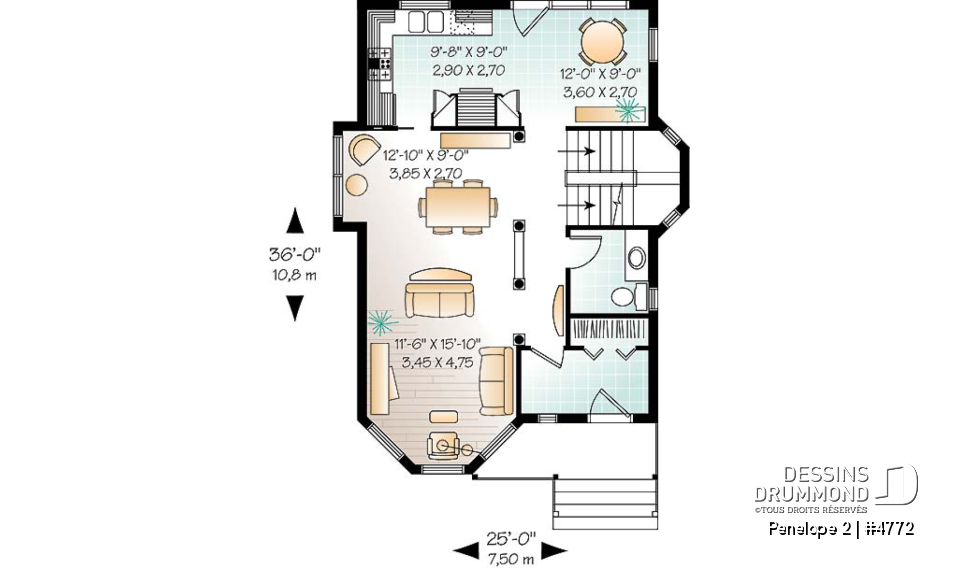 Rez-de-chaussée - Cottage d'inspiration victorienne, 3 chambres avec walk-in, coin déjeuner, espace ouvert - Penelope 2