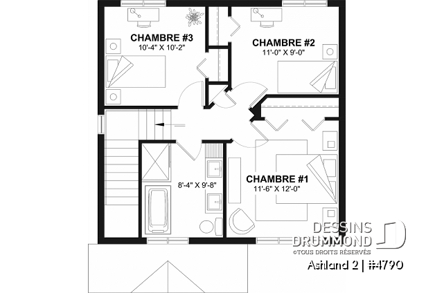 Étage - Maison 2 étages abordable, 3 chambres, fenestration abondante - Ashland 2