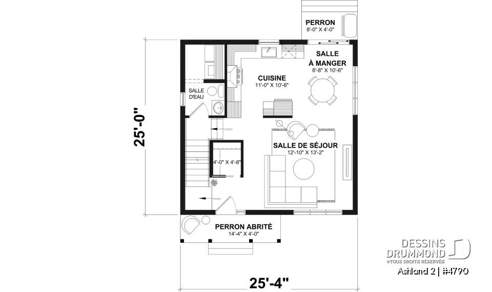 Rez-de-chaussée - Modèle de maison 2 étages abordable, 3 à 4 chambres, fenestration abondante, sous-sol aménagé optionnel ($) - Ashland 2
