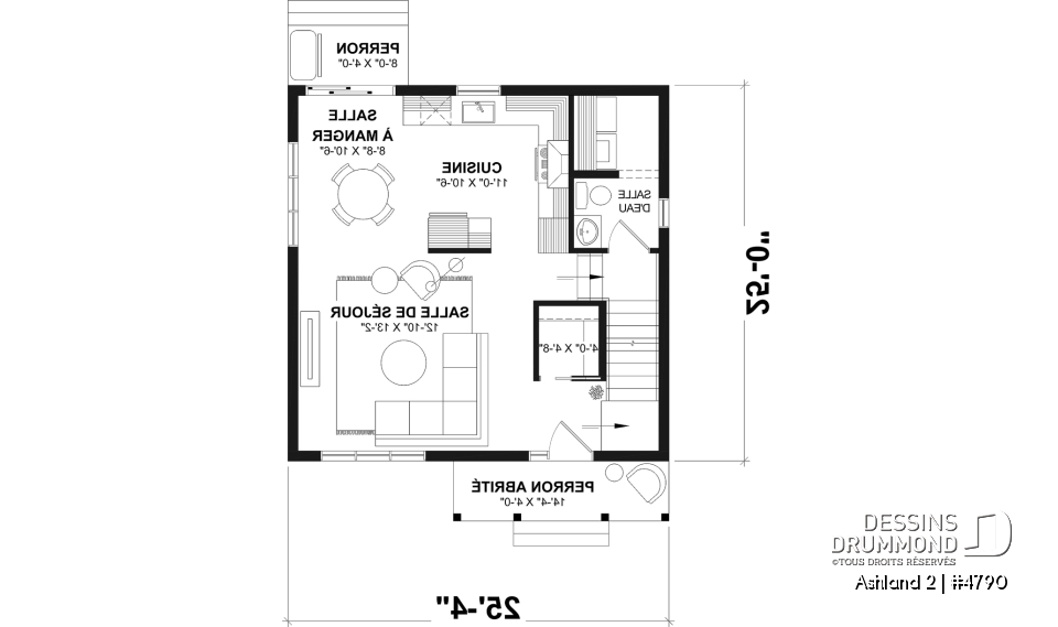 Rez-de-chaussée - Modèle de maison 2 étages abordable, 3 à 4 chambres, fenestration abondante, sous-sol aménagé optionnel ($) - Ashland 2