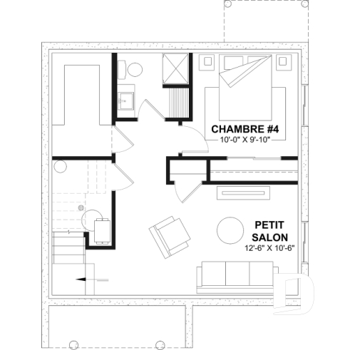 Sous-sol aménagé (Optionel $) - Modèle de maison 2 étages abordable, 3 à 4 chambres, fenestration abondante, sous-sol aménagé optionnel ($) - Ashland 2
