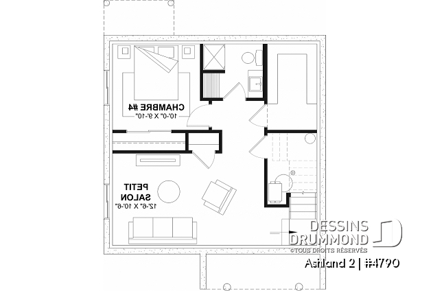 Sous-sol aménagé (Optionel $) - Modèle de maison 2 étages abordable, 3 à 4 chambres, fenestration abondante, sous-sol aménagé optionnel ($) - Ashland 2