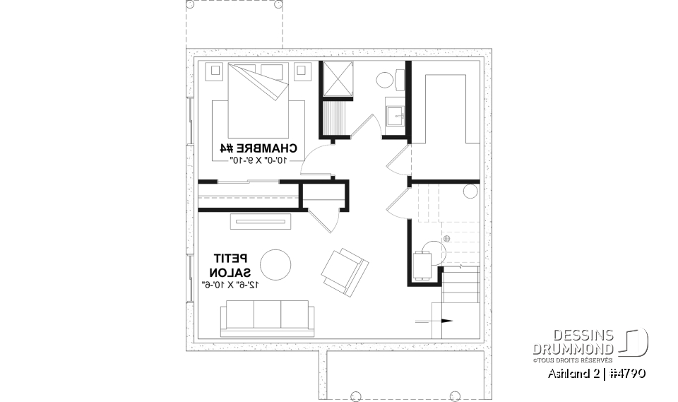 Sous-sol aménagé (Optionel $) - Modèle de maison 2 étages abordable, 3 à 4 chambres, fenestration abondante, sous-sol aménagé optionnel ($) - Ashland 2