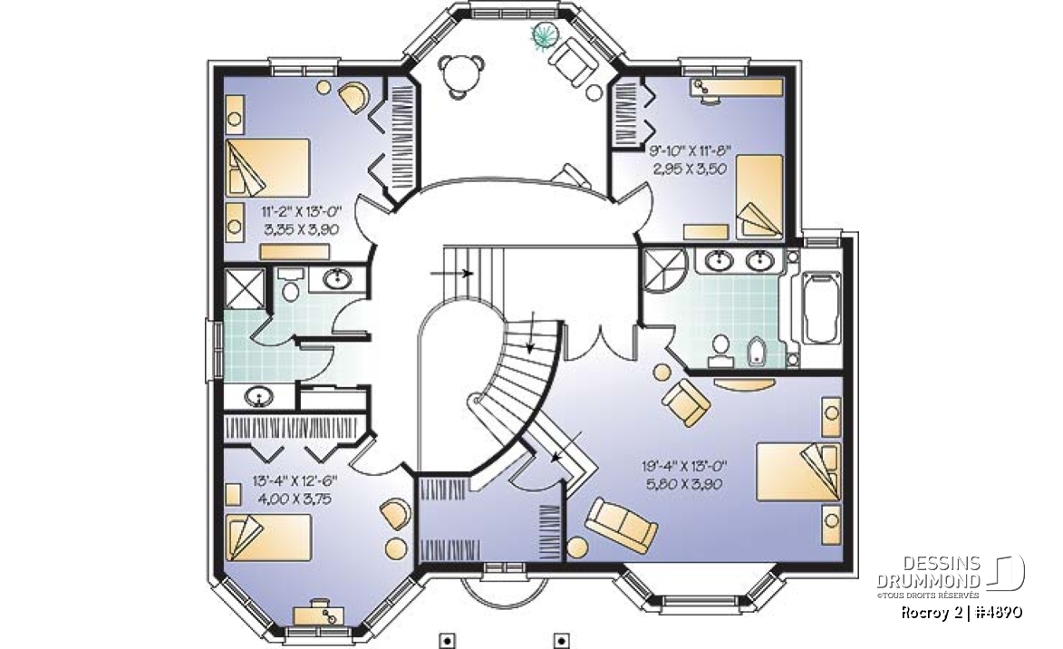 Étage - Maison de 4 chambres dont suite des maîtres, coin déjeuner et garage - Rocroy 2