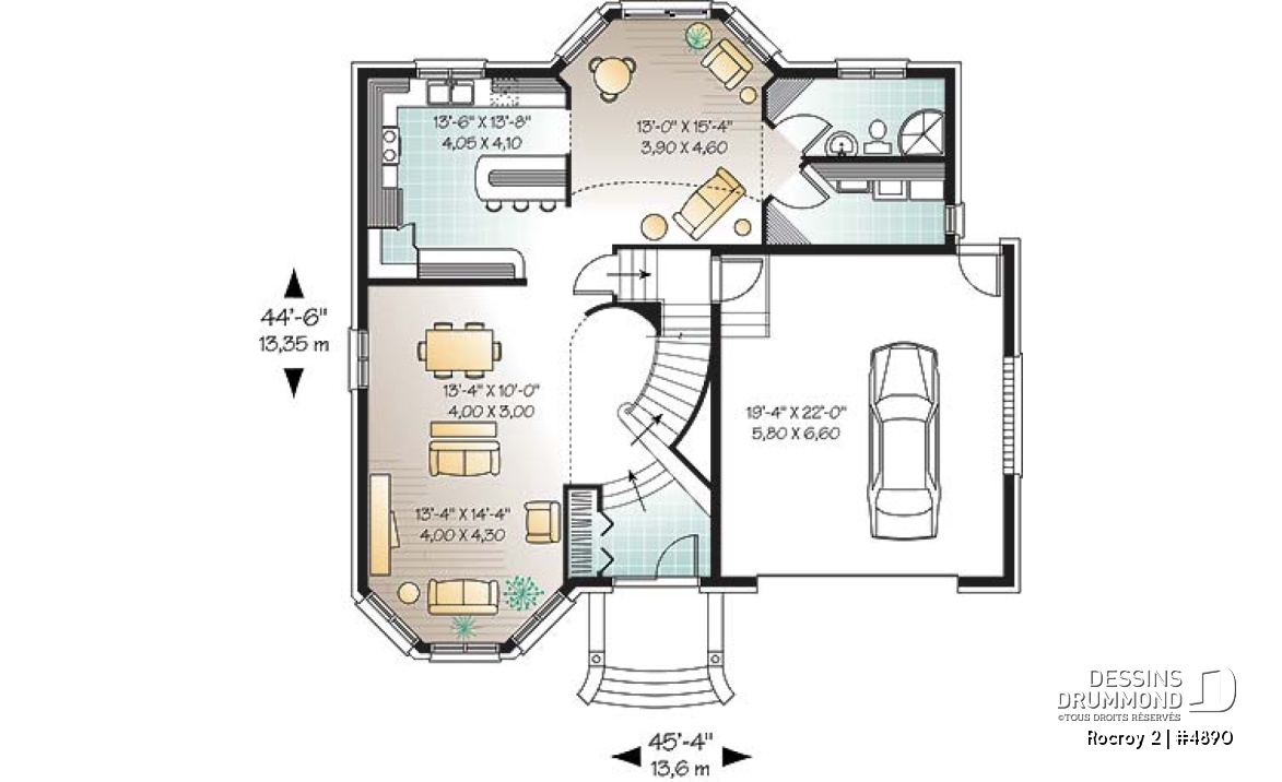 Rez-de-chaussée - Maison de 4 chambres dont suite des maîtres, coin déjeuner et garage - Rocroy 2