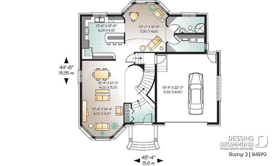 Rez-de-chaussée - Maison de 4 chambres dont suite des maîtres, coin déjeuner et garage - Rocroy 2