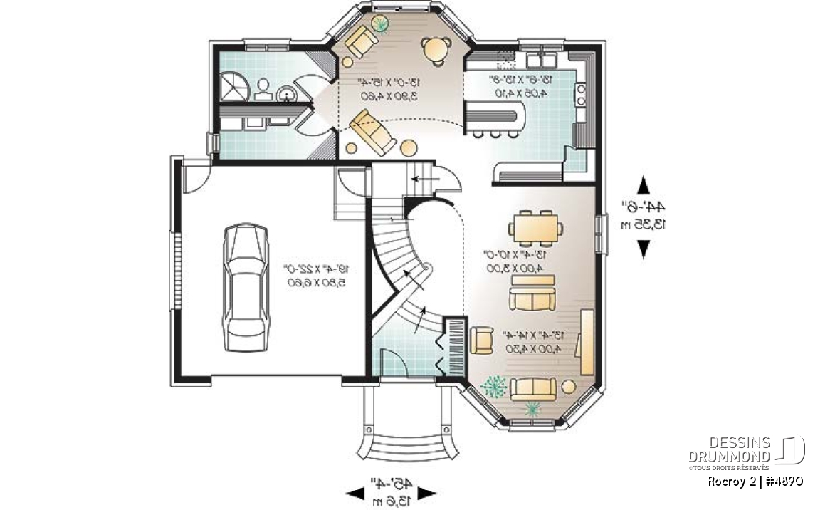 Rez-de-chaussée - Maison de 4 chambres dont suite des maîtres, coin déjeuner et garage - Rocroy 2