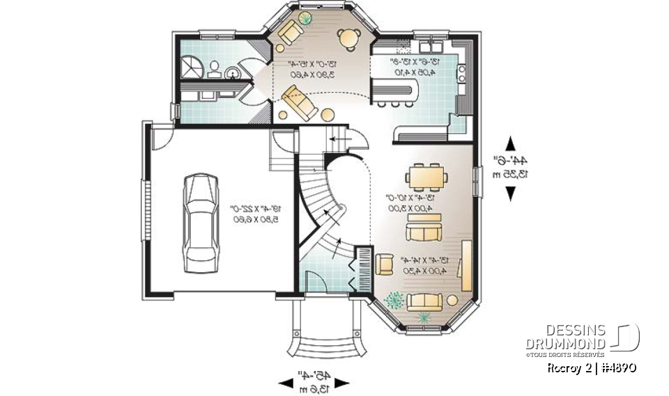 Rez-de-chaussée - Maison de 4 chambres dont suite des maîtres, coin déjeuner et garage - Rocroy 2