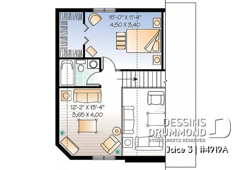 Étage - Maison champêtre avec 2 ou 3 chambres, belle luminosité et grande terrasse abritée - Joice 3