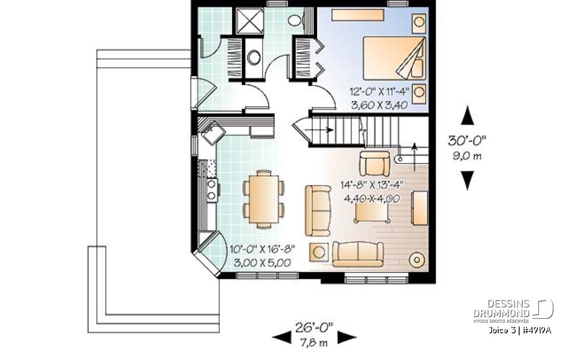 Rez-de-chaussée - Maison champêtre avec 2 ou 3 chambres, belle luminosité et grande terrasse abritée - Joice 3