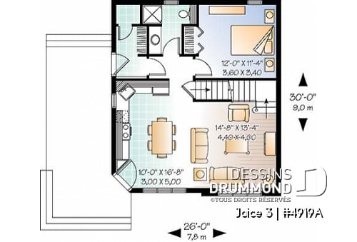 Rez-de-chaussée - Maison champêtre avec 2 ou 3 chambres, belle luminosité et grande terrasse abritée - Joice 3