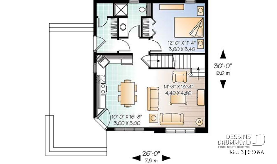 Rez-de-chaussée - Maison champêtre avec 2 ou 3 chambres, belle luminosité et grande terrasse abritée - Joice 3