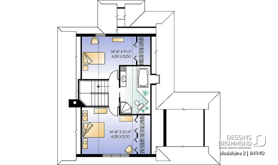 Étage - Très populaire plan de chalet 2 chambres avec abri-moustiquaire et foyer imposant,superbe terrasse - Madelaine 2