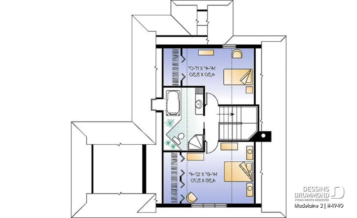 Étage - Très populaire plan de chalet 2 chambres avec abri-moustiquaire et foyer imposant,superbe terrasse - Madelaine 2