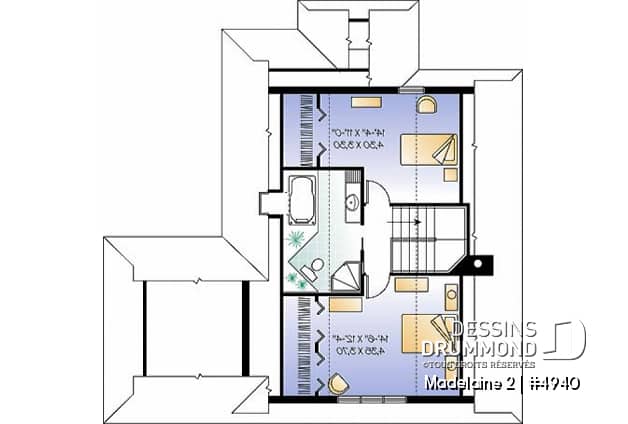 Étage - Très populaire plan de chalet 2 chambres avec abri-moustiquaire et foyer imposant,superbe terrasse - Madelaine 2