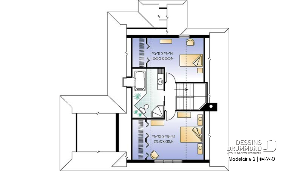 Étage - Très populaire plan de chalet 2 chambres avec abri-moustiquaire et foyer imposant,superbe terrasse - Madelaine 2