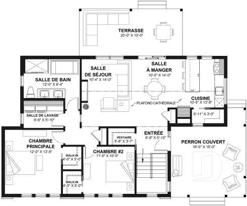 Rez-de-chaussée - Plan de plain-pied scandinave, plafond cathédral, buanderie au rez-de-chaussée, beaucoup de rangement - Bergen