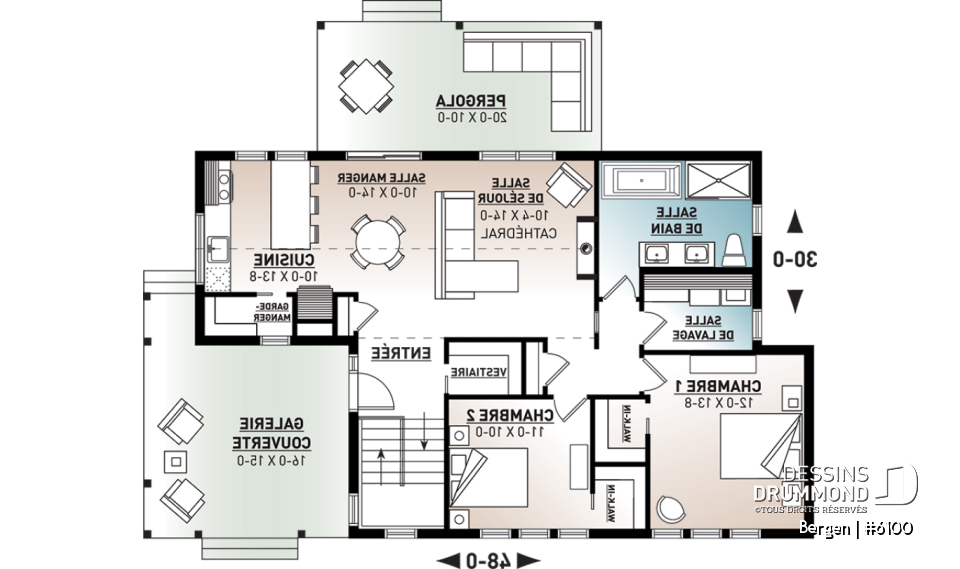 Rez-de-chaussée - Plan de plain-pied scandinave, plafond cathédral, buanderie au rez-de-chaussée, beaucoup de rangement - Bergen