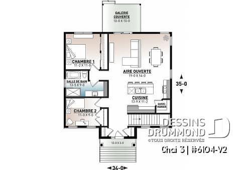Rez-de-chaussée - Petite maison très économique avec terrasse couverte, 4 chambres, cuisine avec garde-manger - Chai 3