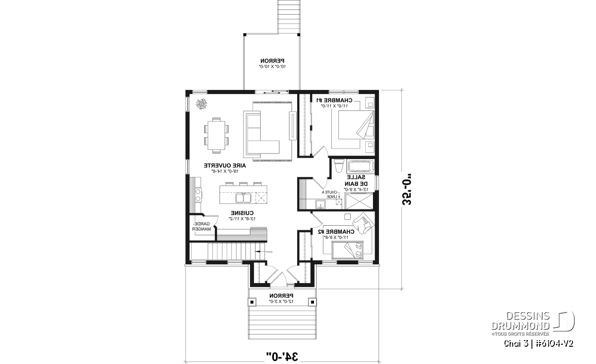 Rez-de-chaussée - Maison économique et chaleureuse au Québec : de 2 à 4 chambres, aire ouverte, terrasse abritée et sous-sol opt - Chai 3
