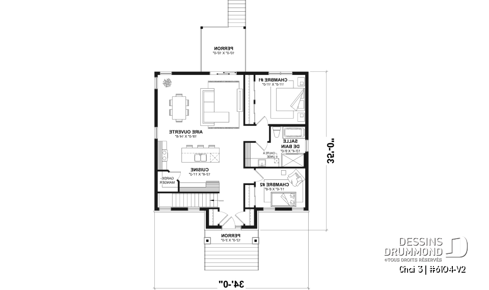 Rez-de-chaussée - Maison économique et chaleureuse au Québec : de 2 à 4 chambres, aire ouverte, terrasse abritée et sous-sol opt - Chai 3