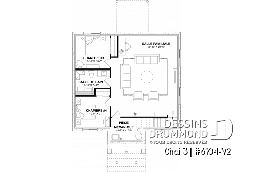 Sous-sol aménagé - Petite maison économique, terrasse couverte, 2 à 4 chambres, garde-manger, sous-sol aménagé optionnel ($) - Chai 3