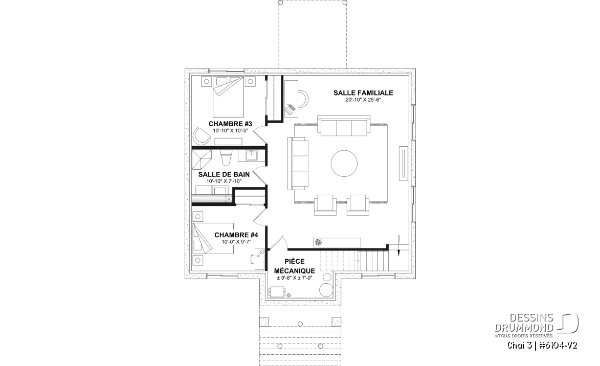 Sous-sol aménagé (Optionel $) - Maison économique et chaleureuse au Québec : de 2 à 4 chambres, aire ouverte, terrasse abritée et sous-sol opt - Chai 3