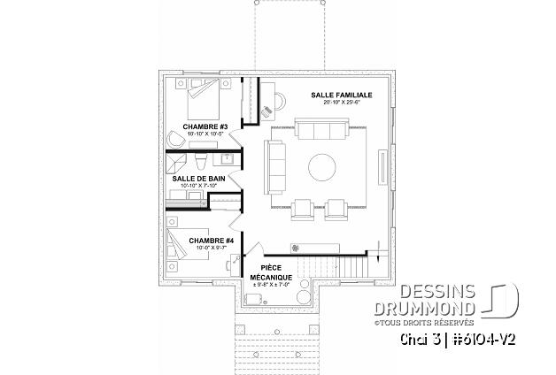 Sous-sol aménagé (Optionel $) - Maison économique et chaleureuse au Québec : de 2 à 4 chambres, aire ouverte, terrasse abritée et sous-sol opt - Chai 3