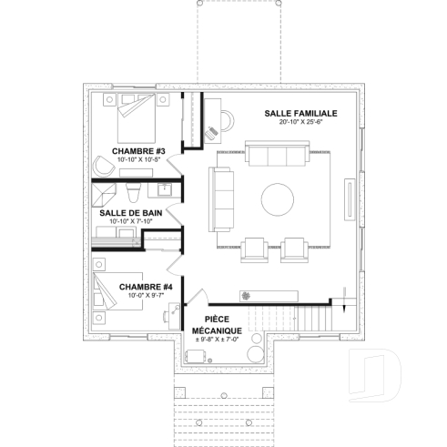 Sous-sol aménagé (Optionel $) - Maison économique et chaleureuse au Québec : de 2 à 4 chambres, aire ouverte, terrasse abritée et sous-sol opt - Chai 3