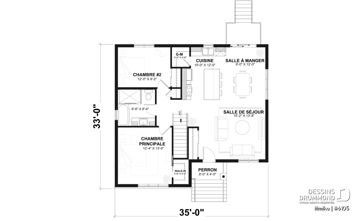 Rez-de-chaussée - Plain-pied abordable avec fondation sortie de terre, 2 à 4 chambres selon finition du sous-sol (optionnel $) - Kimiko