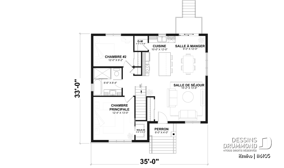 Rez-de-chaussée - Plain-pied abordable avec fondation sortie de terre, 2 à 4 chambres selon finition du sous-sol (optionnel $) - Kimiko