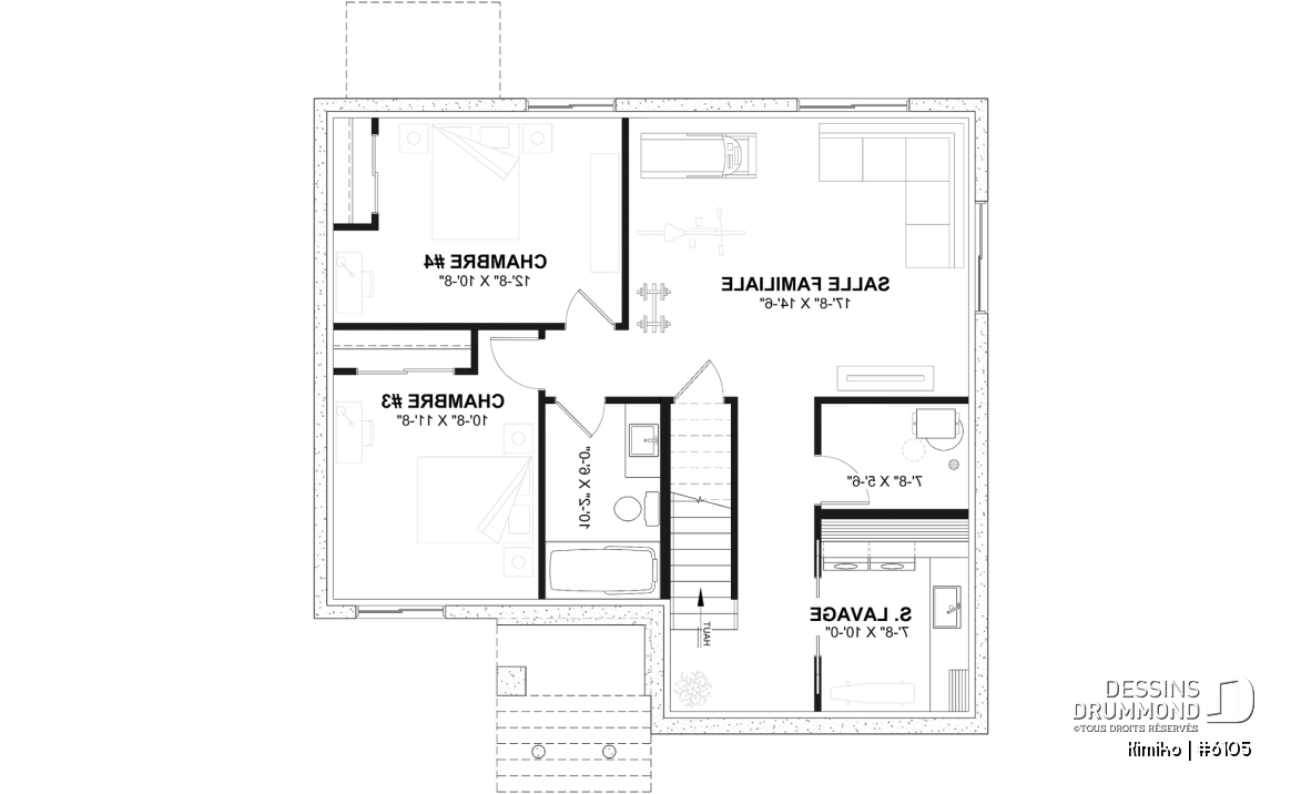 Sous-sol aménagé - Plain-pied abordable avec fondation sortie de terre, 2 à 4 chambres selon finition du sous-sol (optionnel $) - Kimiko