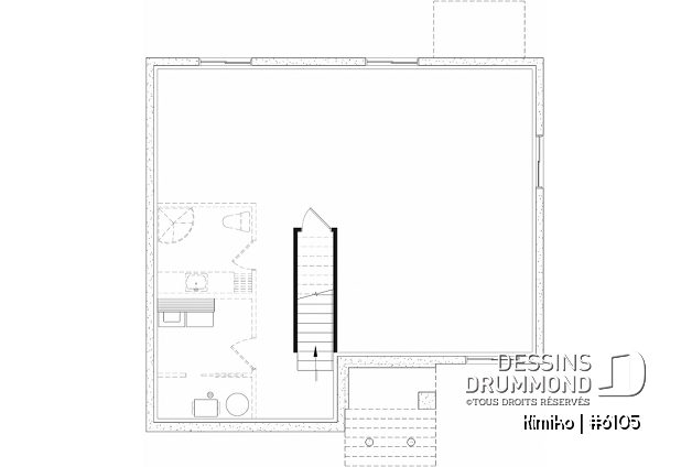 Sous-sol aménageable - Plain-pied abordable avec fondation sortie de terre, 2 chambres, champêtre, cuisine avec ilôt et garde-manger - Kimiko