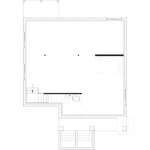 Sous-sol aménageable - Modèle de maison de plain-pied avec sous-sol aménagé optionnel, 1 à 4 chambre, 2 salons, plafond à 9 pieds - Aika 2