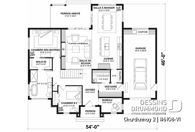 Rez-de-chaussée - Plain-pied 2 à 3 chambres avec garage, style moderne scandinave, plafond à 9', garde-manger et plus! - Chardonnay 2