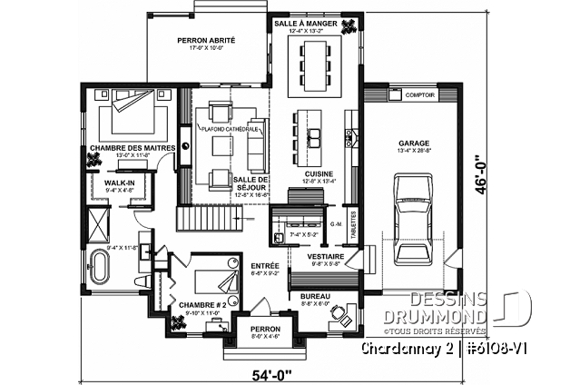 Rez-de-chaussée - Plain-pied 2 à 3 chambres avec garage, style moderne scandinave, plafond à 9', garde-manger et plus! - Chardonnay 2