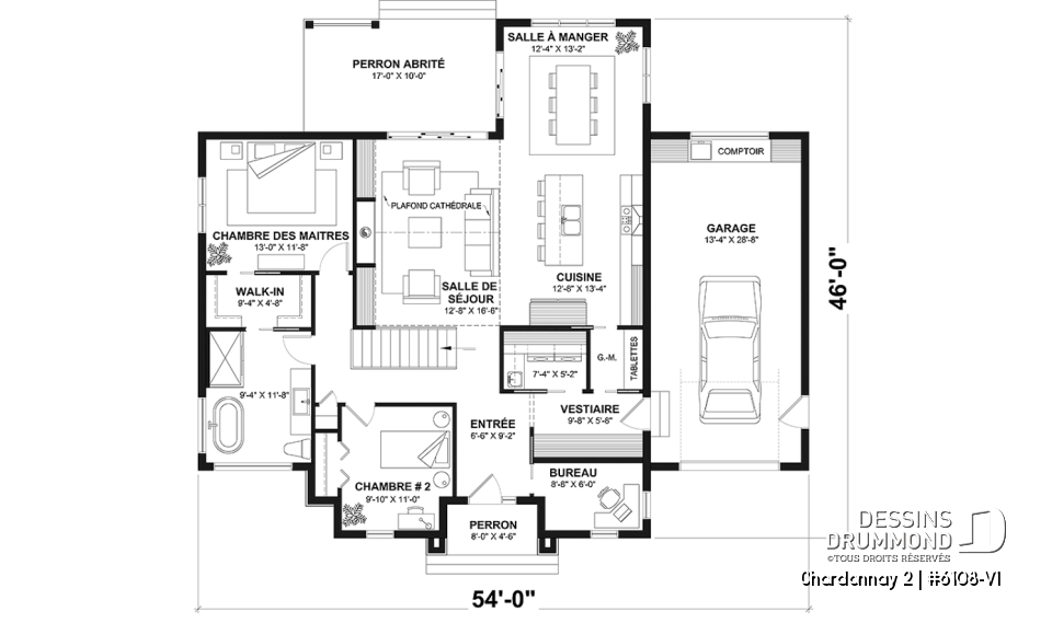 Rez-de-chaussée - Plain-pied 2 à 3 chambres avec garage, style moderne scandinave, plafond à 9', garde-manger et plus! - Chardonnay 2
