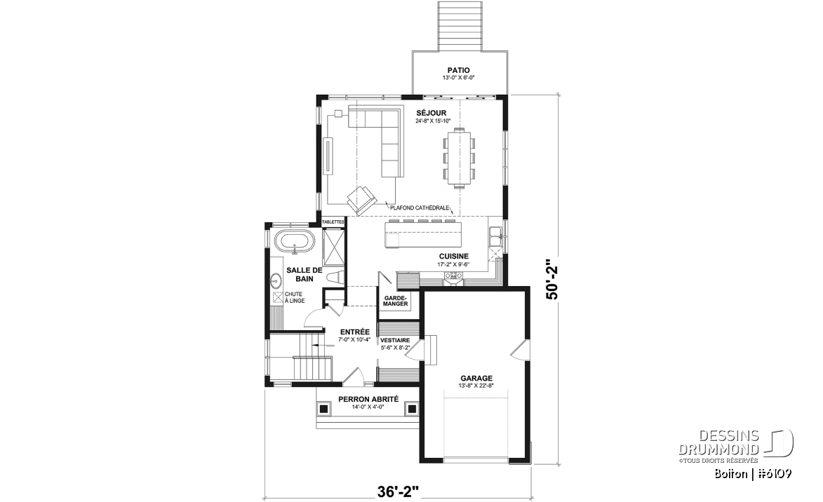 Rez-de-chaussée - Plan de plancher maximisé, 3 chambres au sous-sol et espace familial au rez-de-chaussée - Bolton